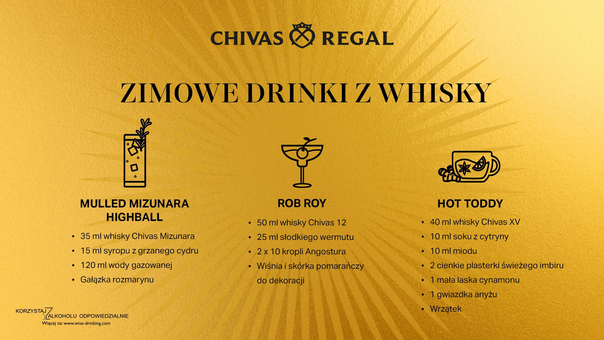 Zimowe drinki z whisky