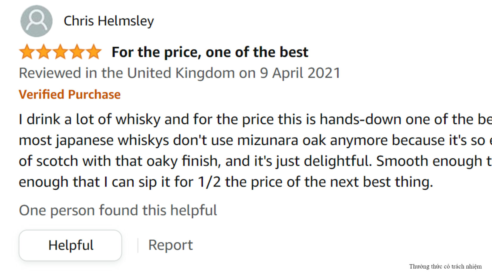 Đánh giá của người dùng về rượu Chivas Mizunara.