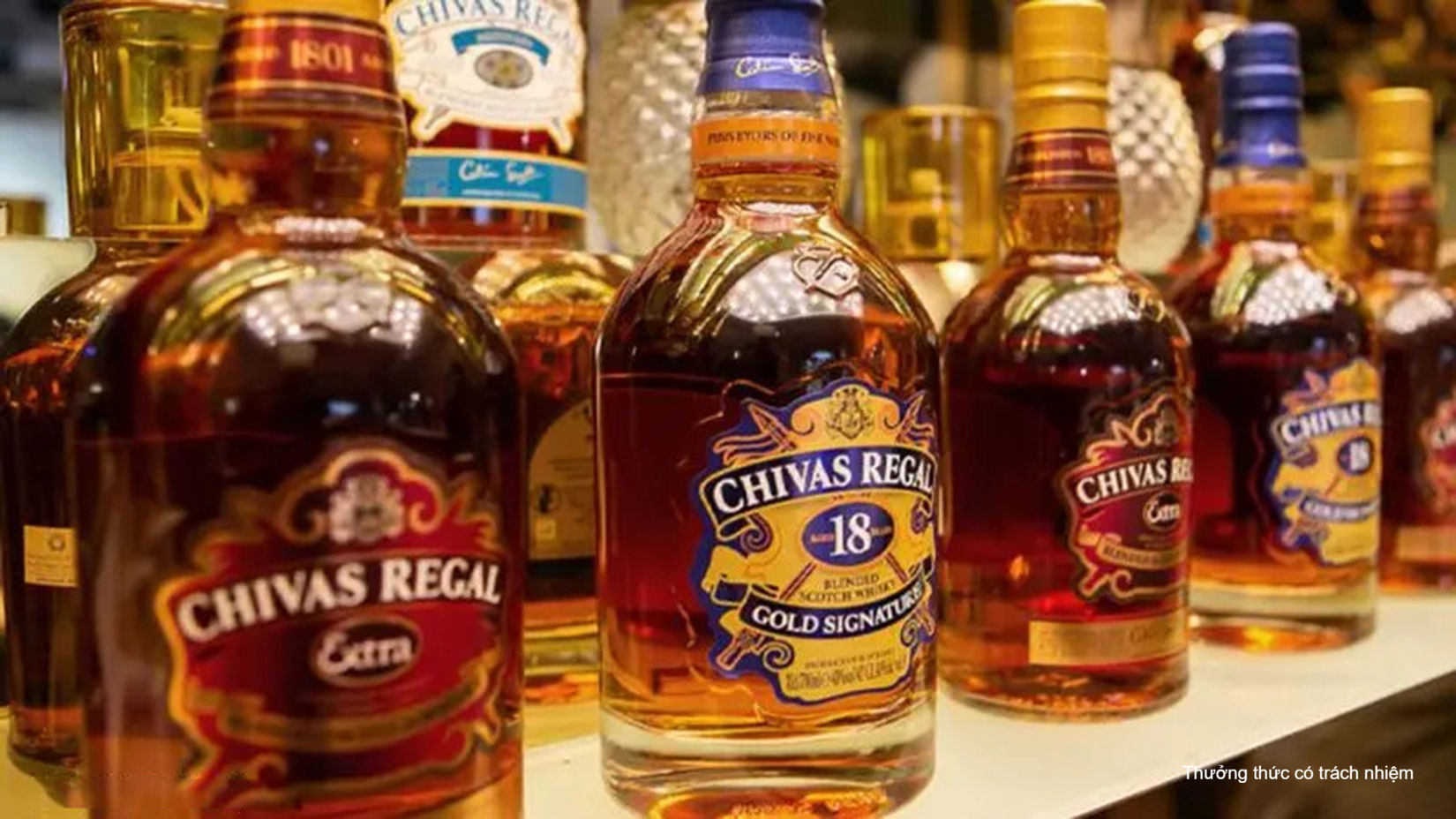 Sự khác nhau về bao bì của các loại rượu Chivas