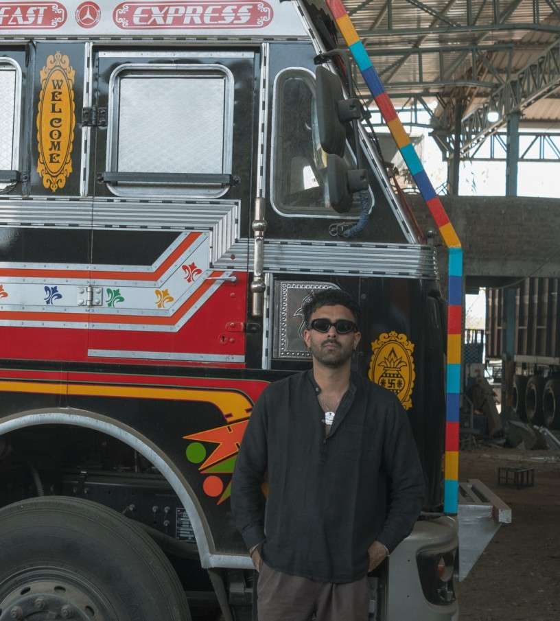 colorful hand-painted truck showcasing traditional truck art