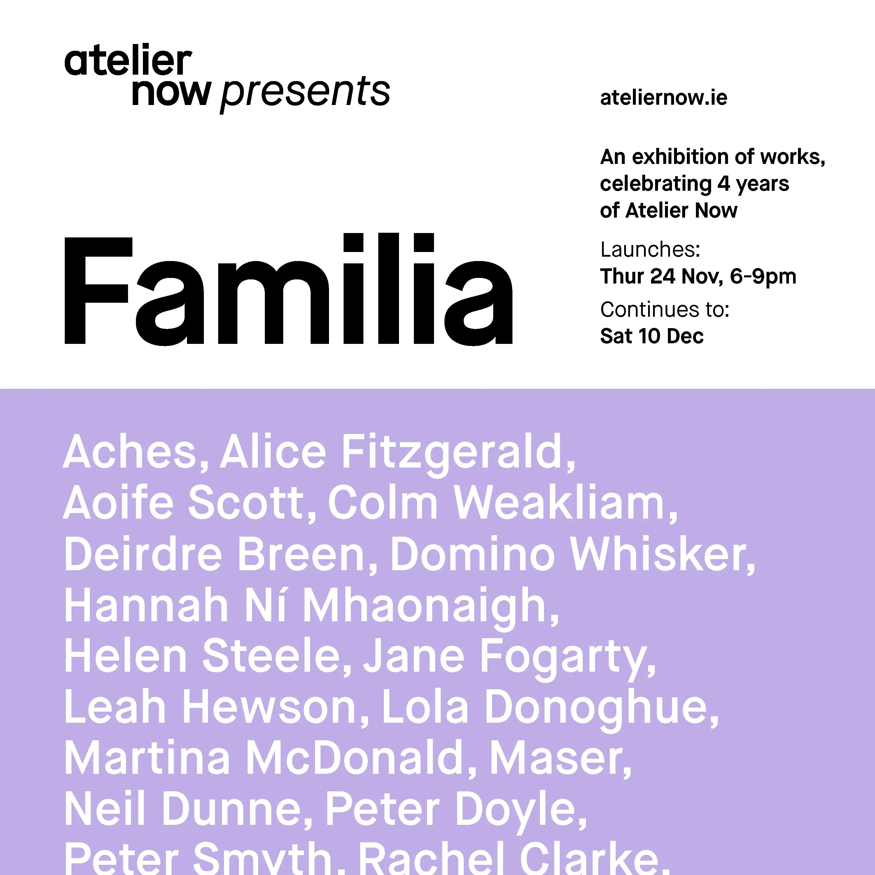 atelier now familia exhibition flyer v1 1 aspect ratio 1 1
