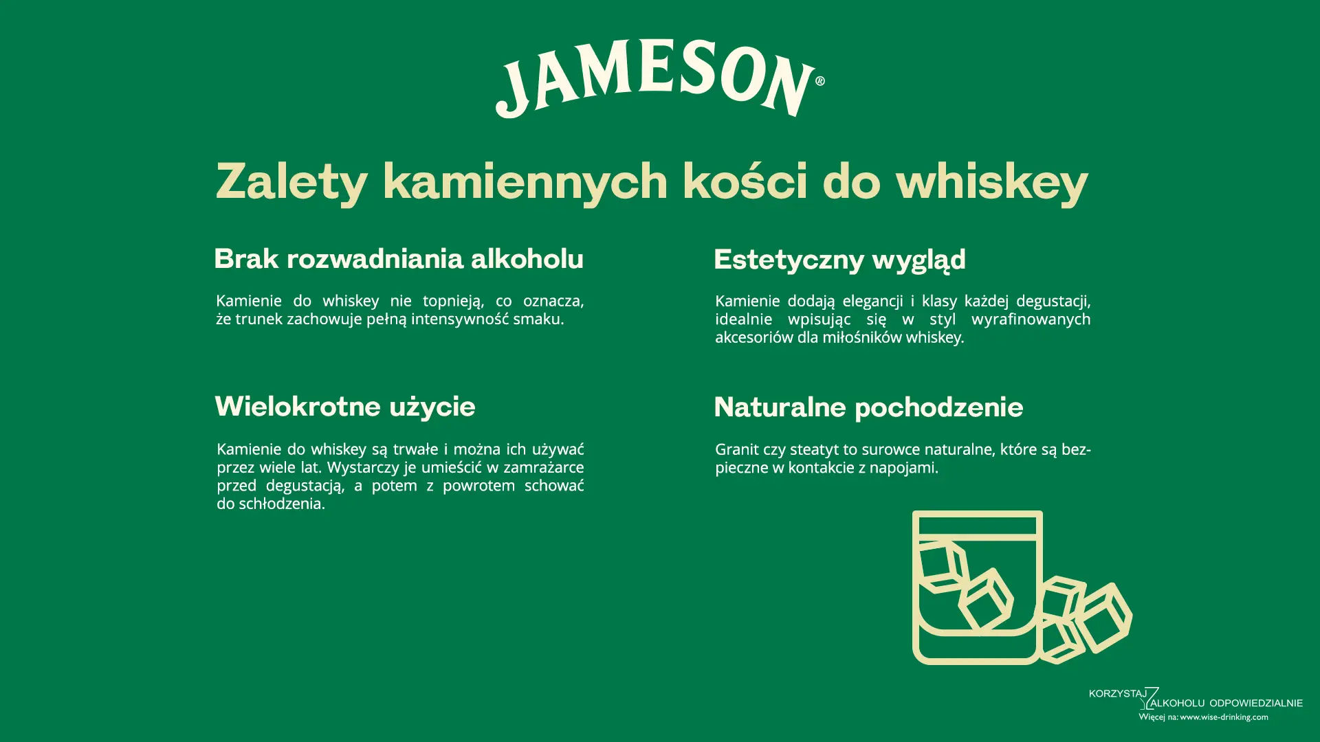Zalety kostek do whiskey