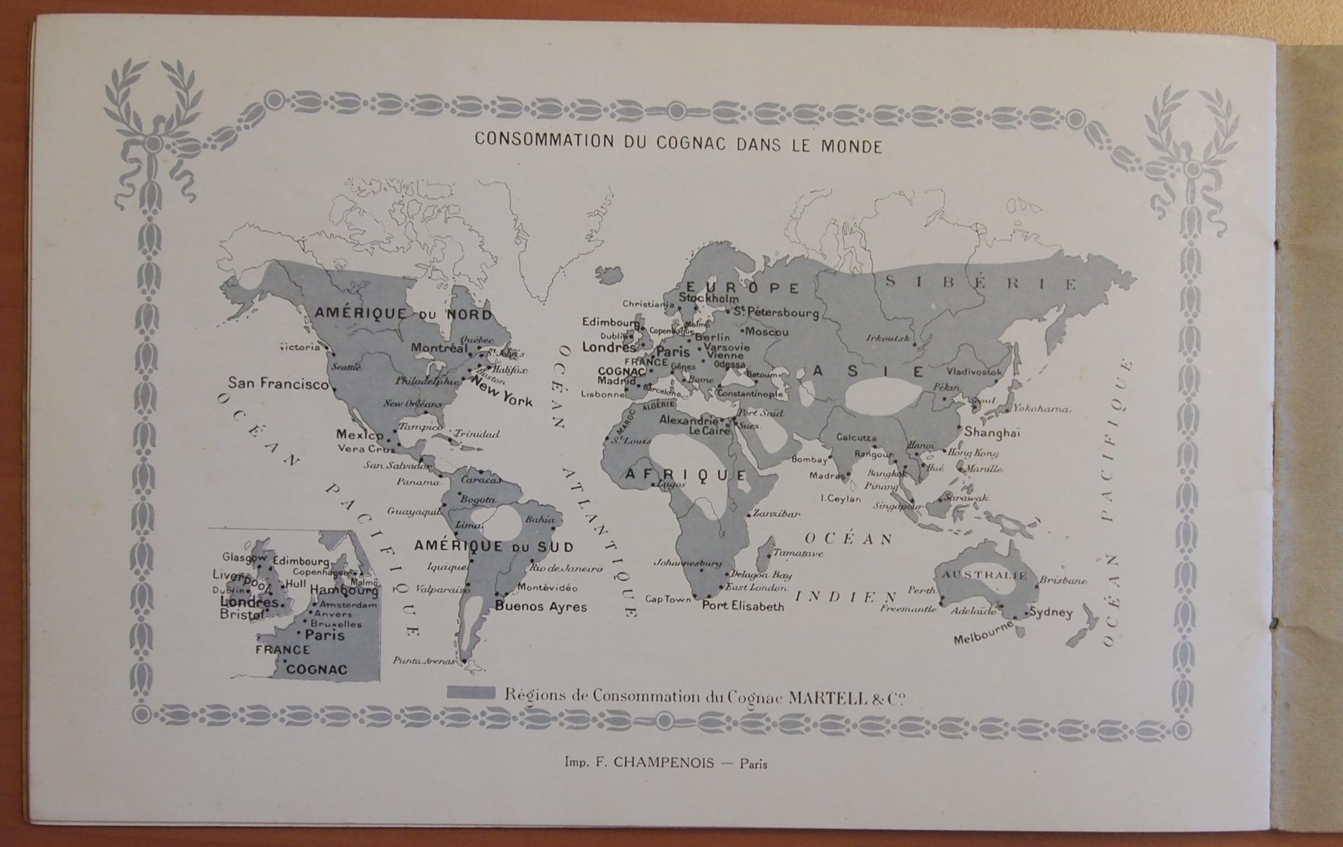 Map of cognac consumption worldwide