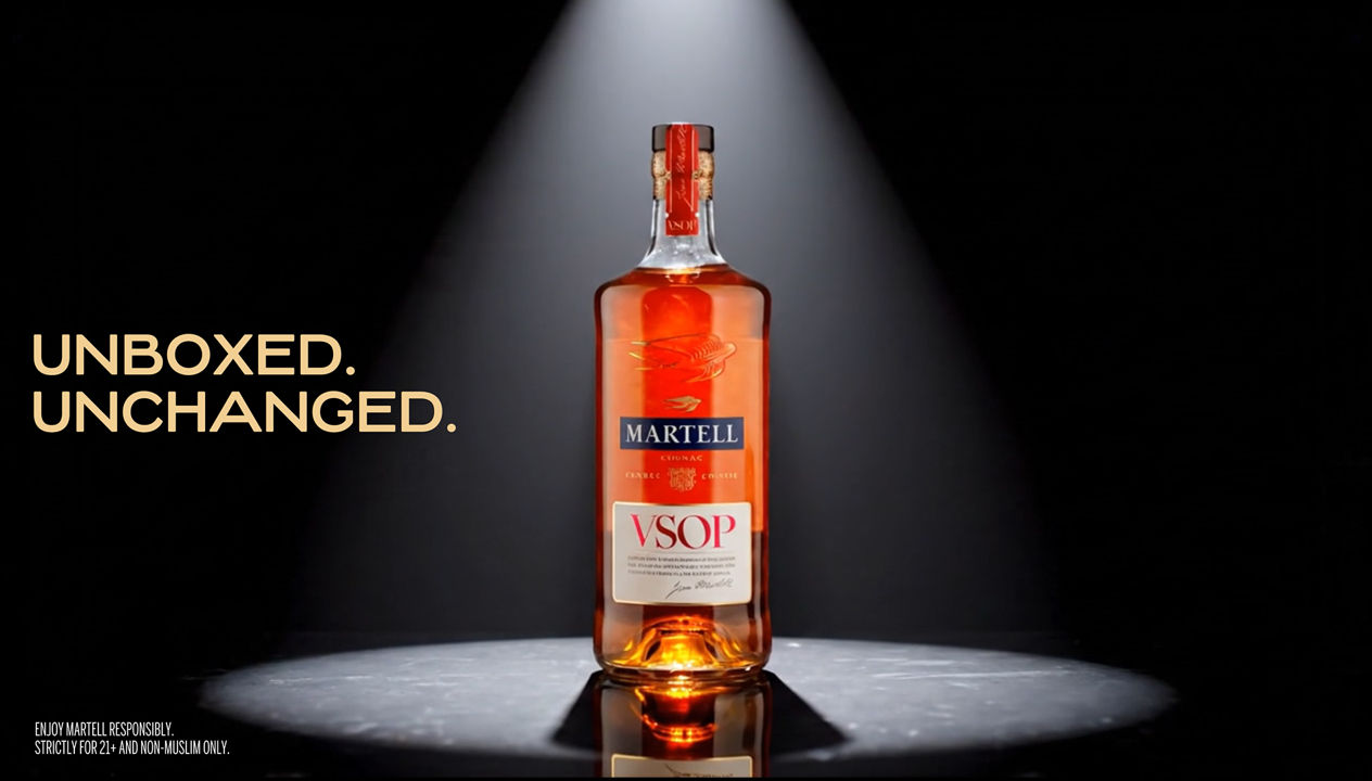 Same great Martell VSOP taste, now in a box-free bottle