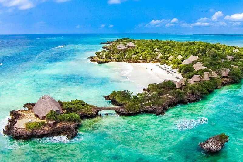 Funzi island aerial view - perfect weekend getaway