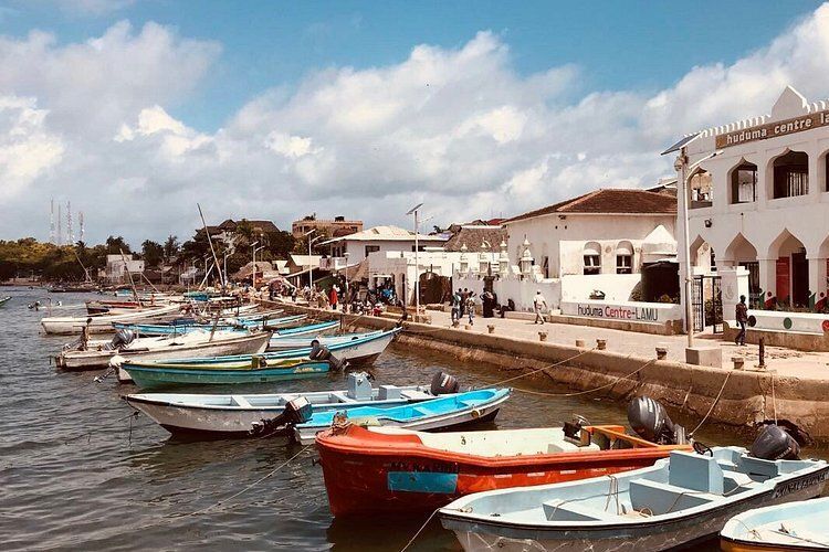 Boats at the habour of Lamu