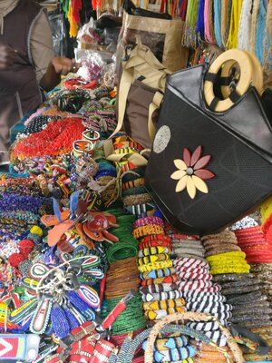 Maasai traditional handbags at Nairobi market