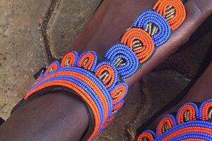 Maasai shoes and sandals at Nairobi market