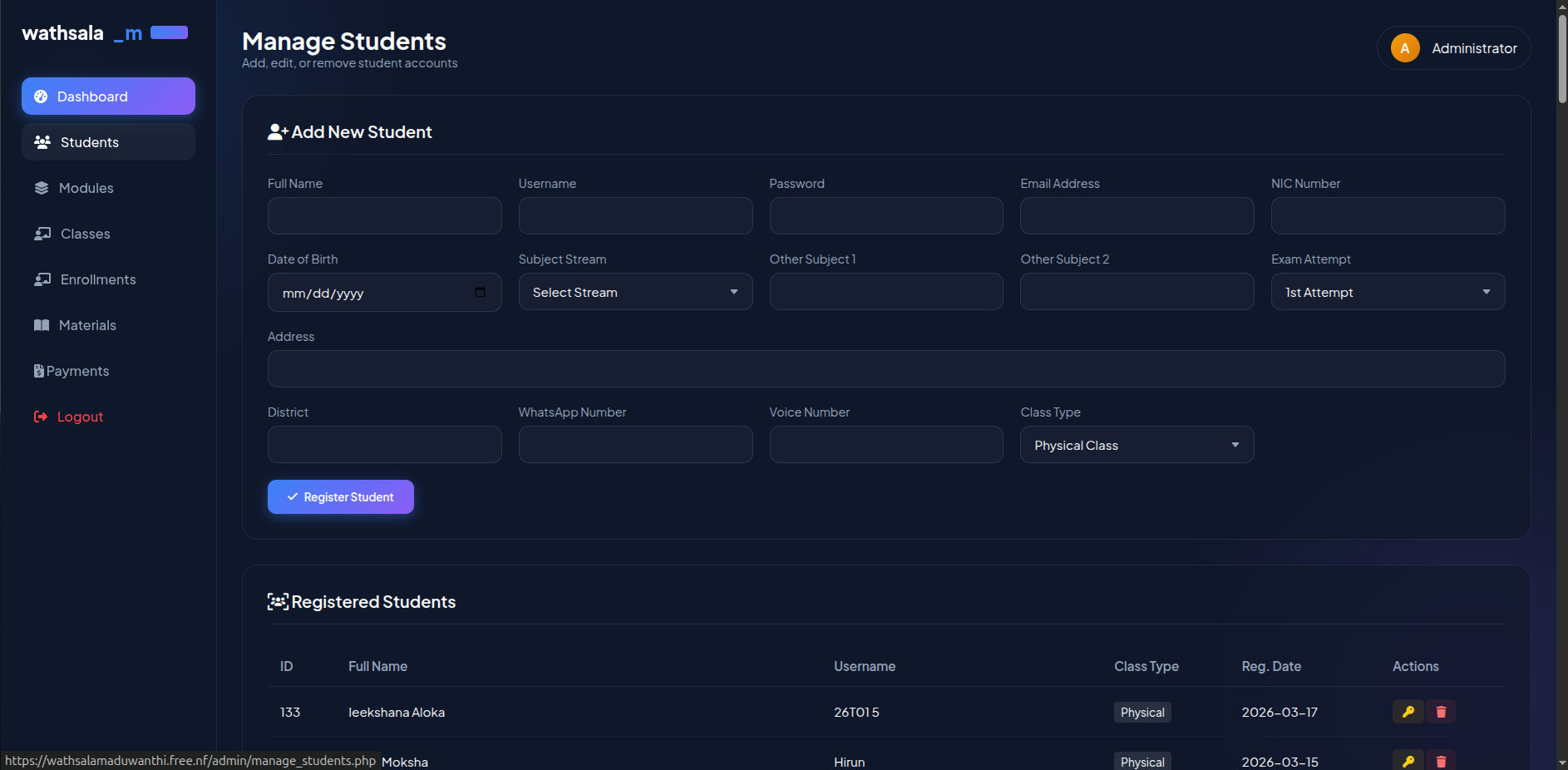 Wathsalamaduwanthi LMS - Tuition Management System - Image 4
