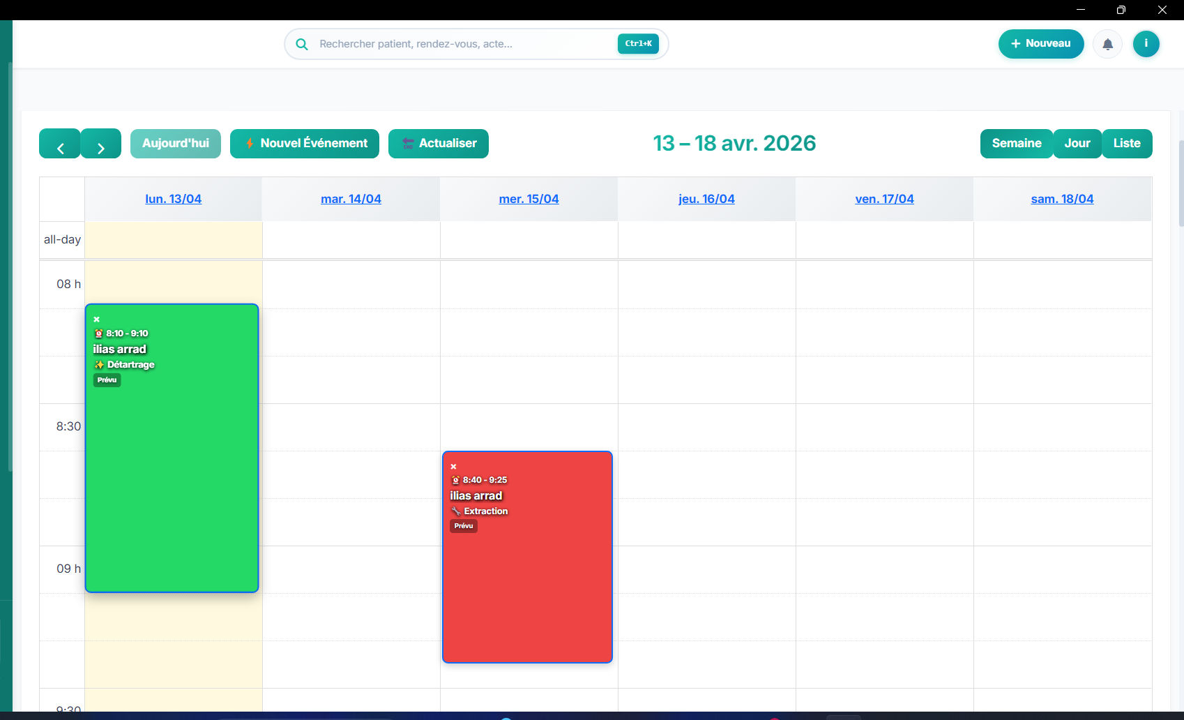 Agenda et planning Dentia
