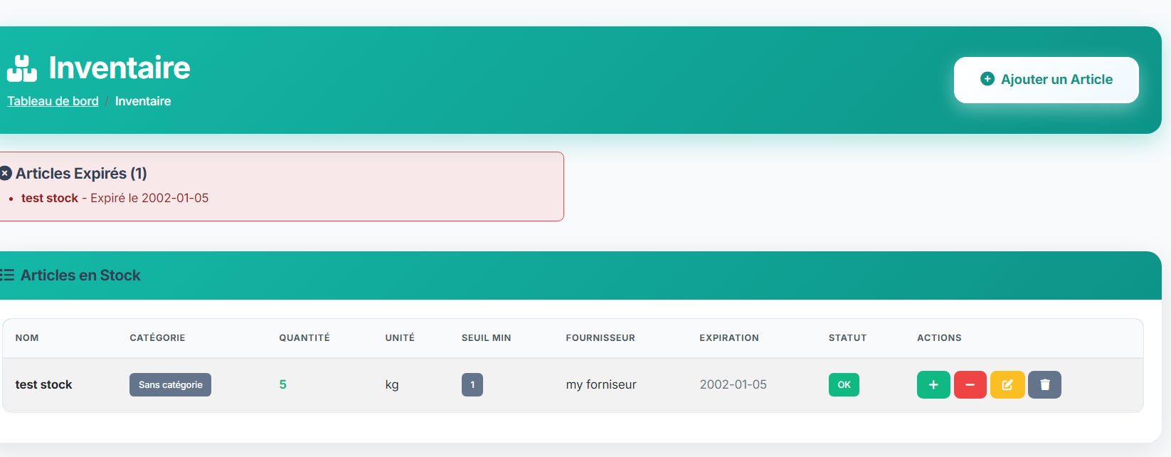 Gestion stock cabinet dentaire