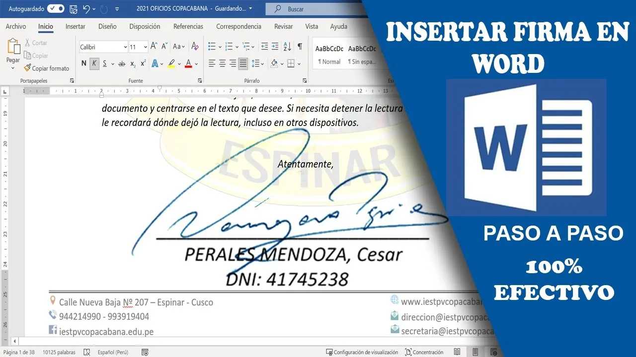 Insertar firma en Word para enviar por correo o imprimir 2022 insertar firma en PDF 100% eficaz