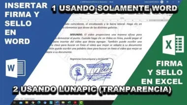 Insertar firma y sello en Word y Excel