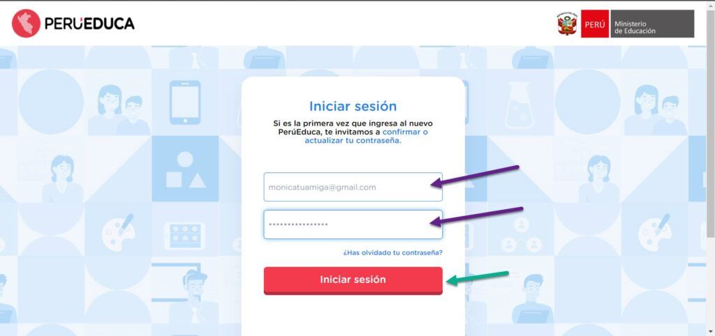 Cambiar perfil en PeruEduca