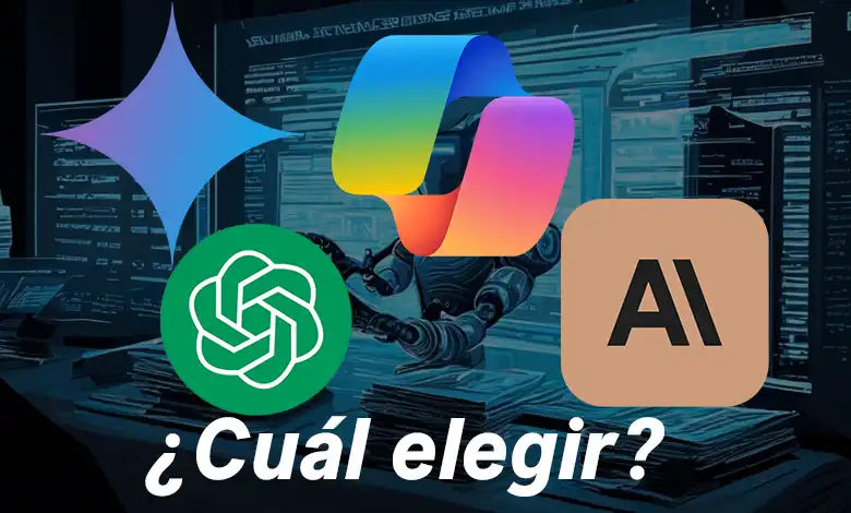 Inteligencia Artificial Gemini, Copilot, ChatGPT y Claude