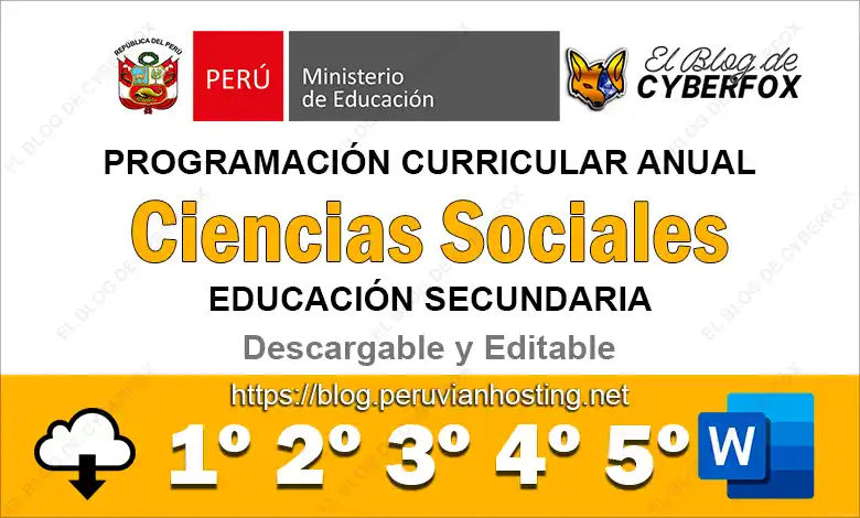 Programación Curricular Anual Ciencias Sociales Secundaria