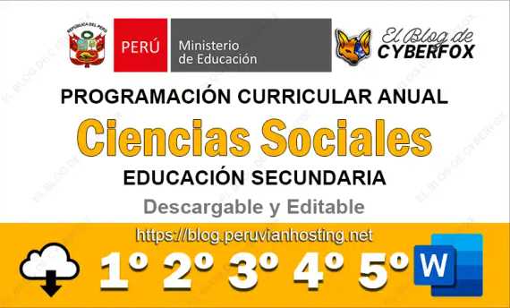 Programación Curricular Anual Ciencias Sociales Secundaria