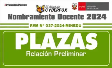 lista preliminar de plazas para el concurso de Nombramiento Docente 2024