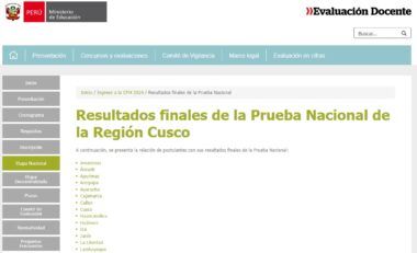 Resultados del Examen de Nombramiento Docente 2024 en Cusco