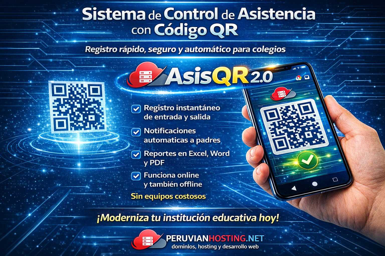 Sistema de control de asistencia QR para colegios AsisQR registrando ingreso de estudiantes