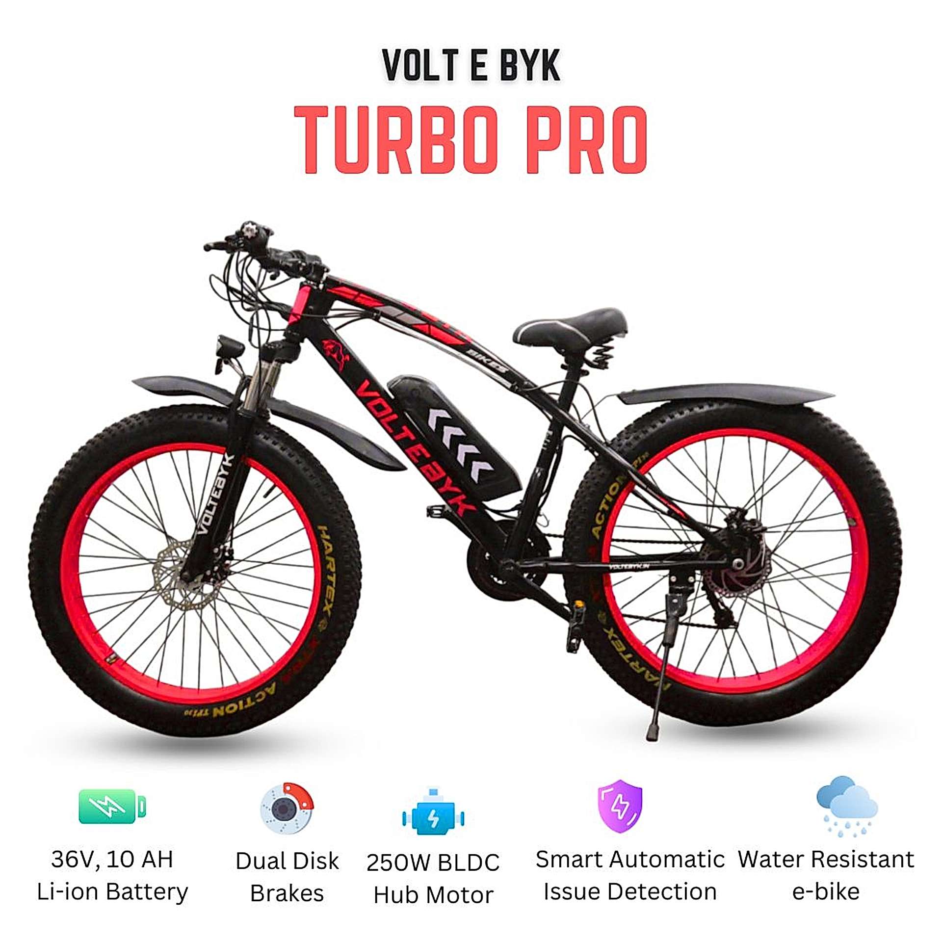 Product Image 4 of Turbo Pro Electric Fat Bike | Red - Electric from Voltebyk