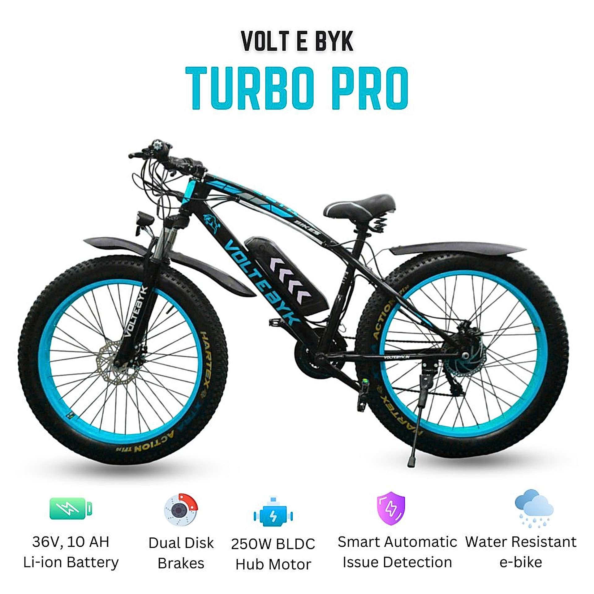 Product Image 4 of Turbo Pro Electric Fat Bike | Blue - Electric from Voltebyk