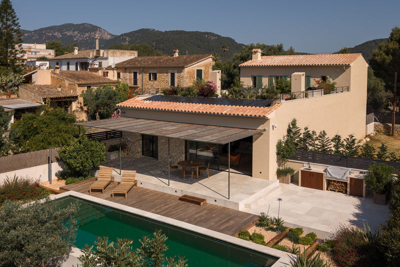 Aerial view of the house from the side