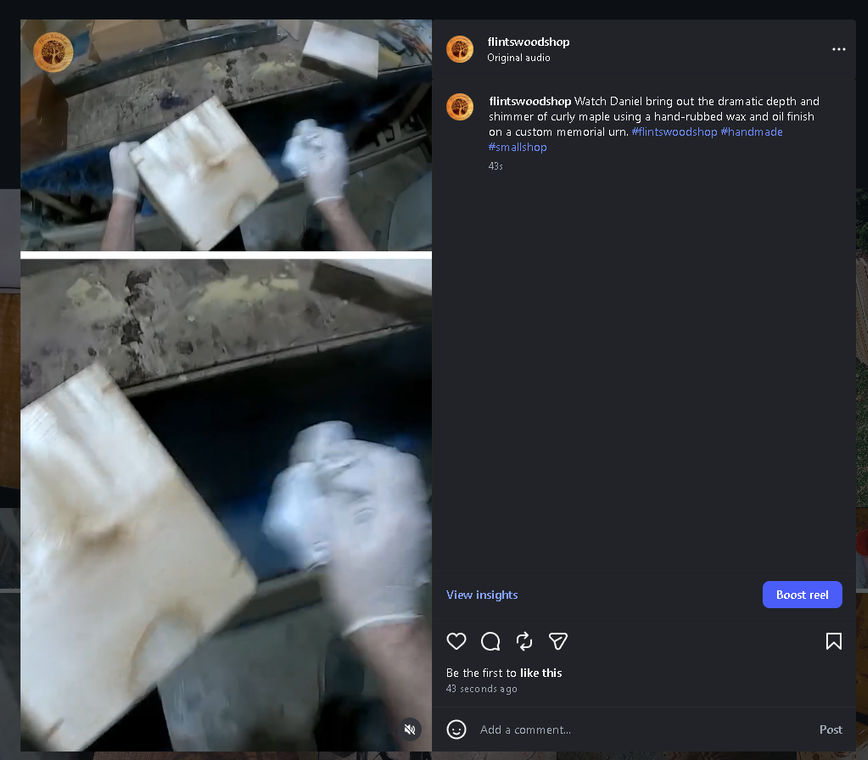 The same Postango post, live on Instagram