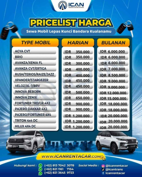 pricelist-sewa-mobil-lepas-kunci-kualanamu