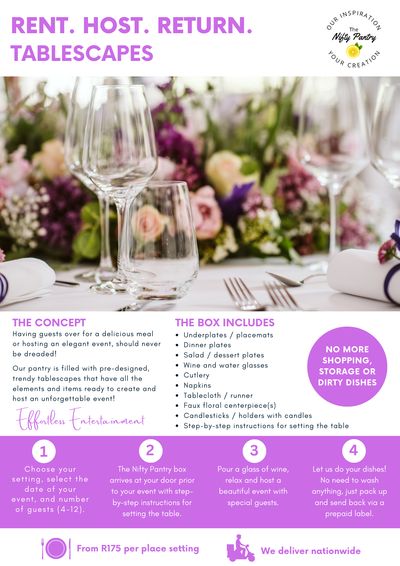 Book The Nifty Pantryfor your wedding, event or function on EventBookr South Africa.