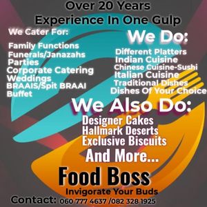 Food Boss is a function venue to host events and weddings in South Africa.