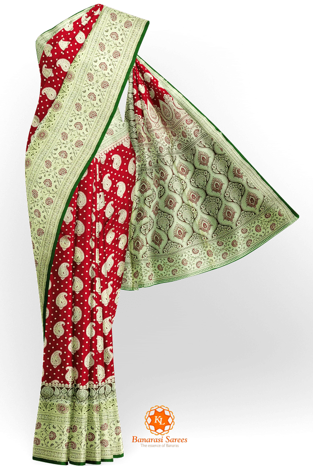 Maroon Banarasi Butti saree with Light zari