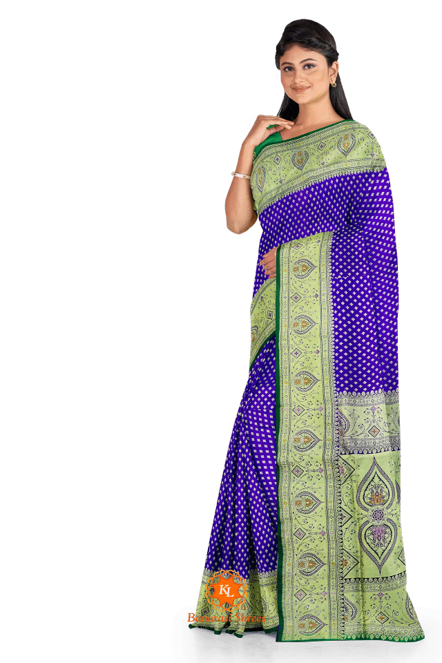 Banarasi Purple Chunari Butti saree