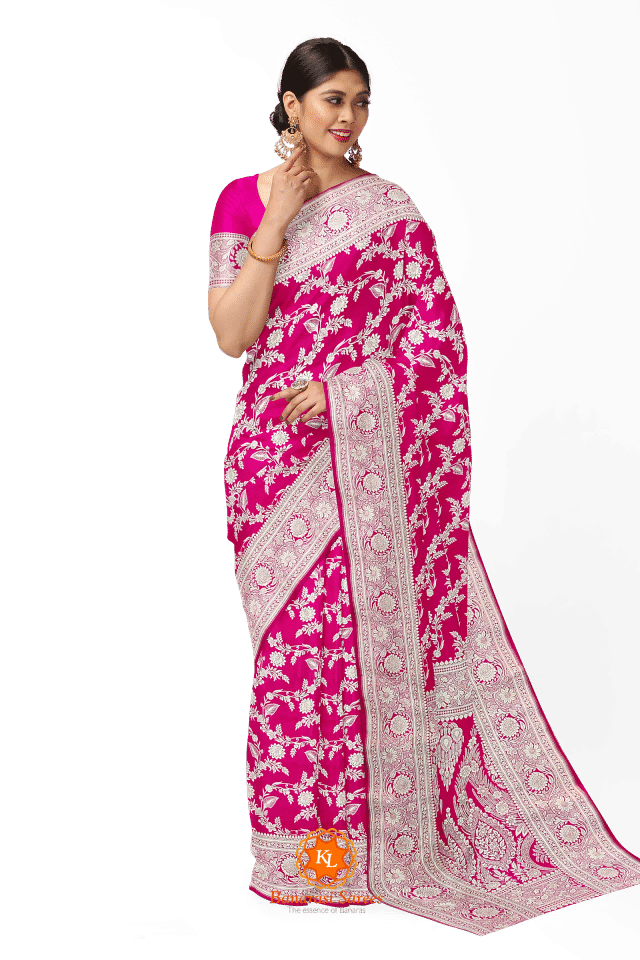 Rani Banarasi Soft Silk With Floral Pattern