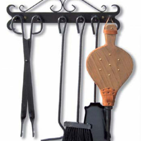 Juego Chimenea Percha 5 Piezas