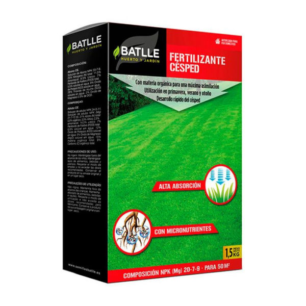 FERTILIZANTE CESPED BATLLE   1,5 KG.