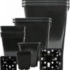 MACETA PLASTICO CUADRADA NEGRA