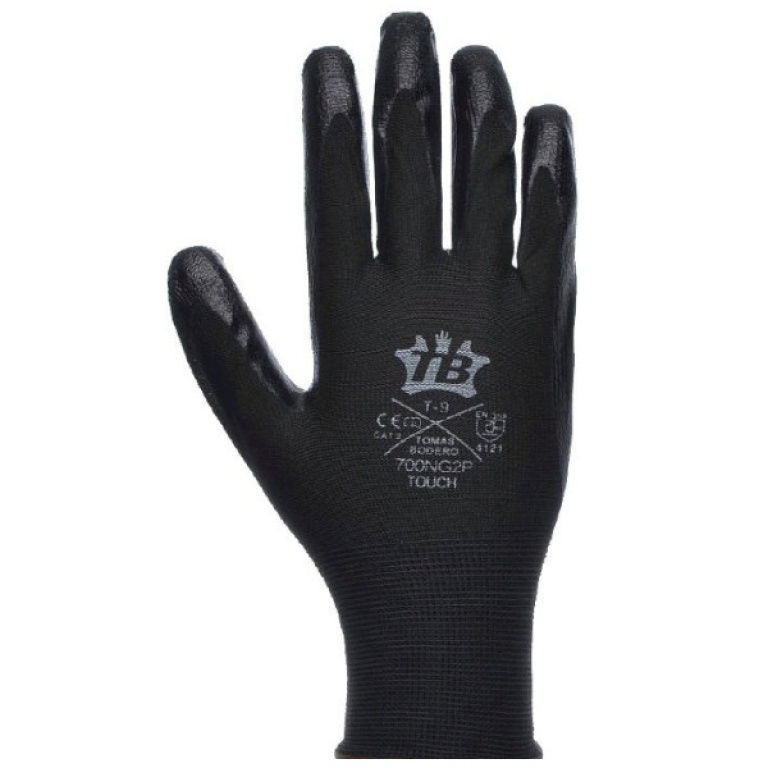 GUANTES NEGRO/GRIS NITRILO