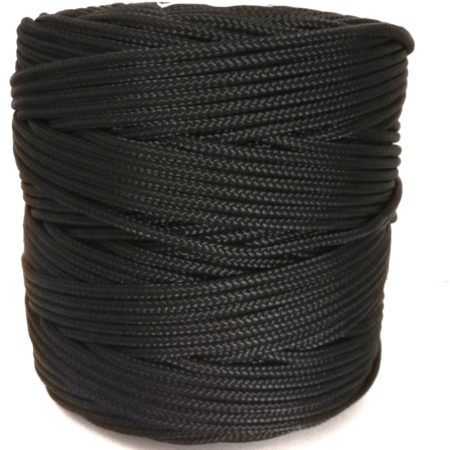 Cordon Trenzado Polipropileno Negro 5 mm  200 Mt.
