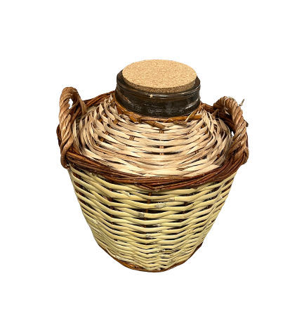 GARRAFA CRISTAL MIMBRE BOCA ANCHA 8 LT
