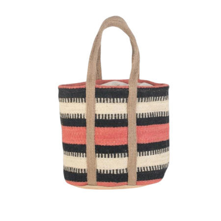 Bolso de Yute con Cierre de Saco Rojo
