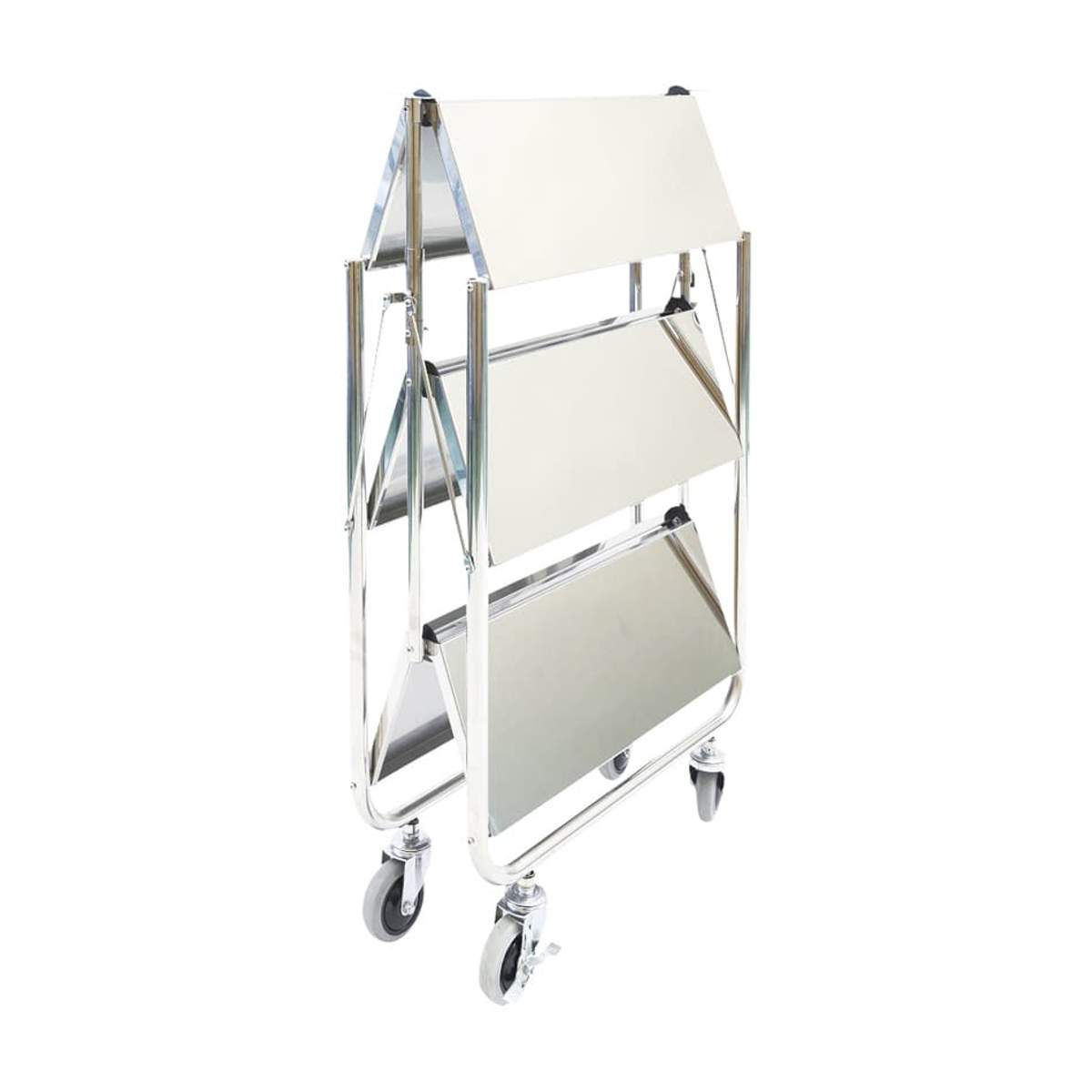 折りたたみワゴン(3段) ステンレスカート 24-4223-00 金沢車輛