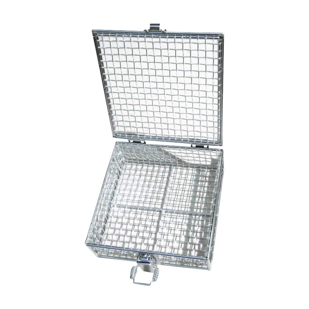 蝶番蓋付バスケット(小) 洗浄カゴ 24-6333-00 オオモリ OM1054-50