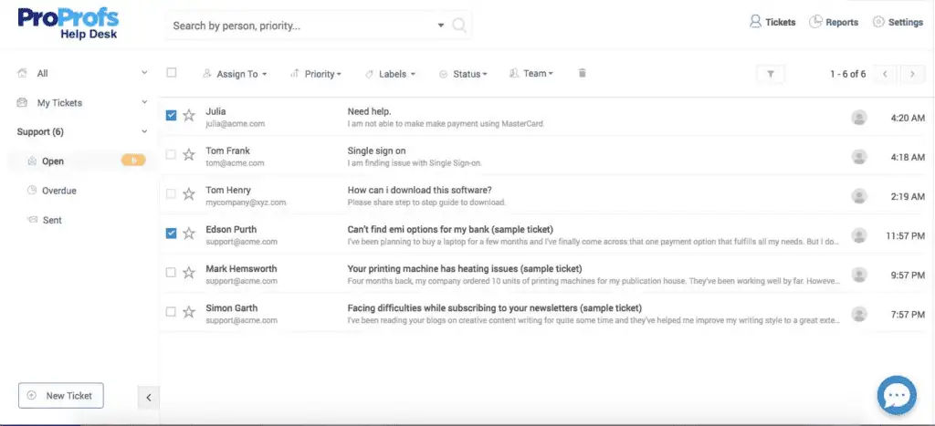 ProProfs Help Desk