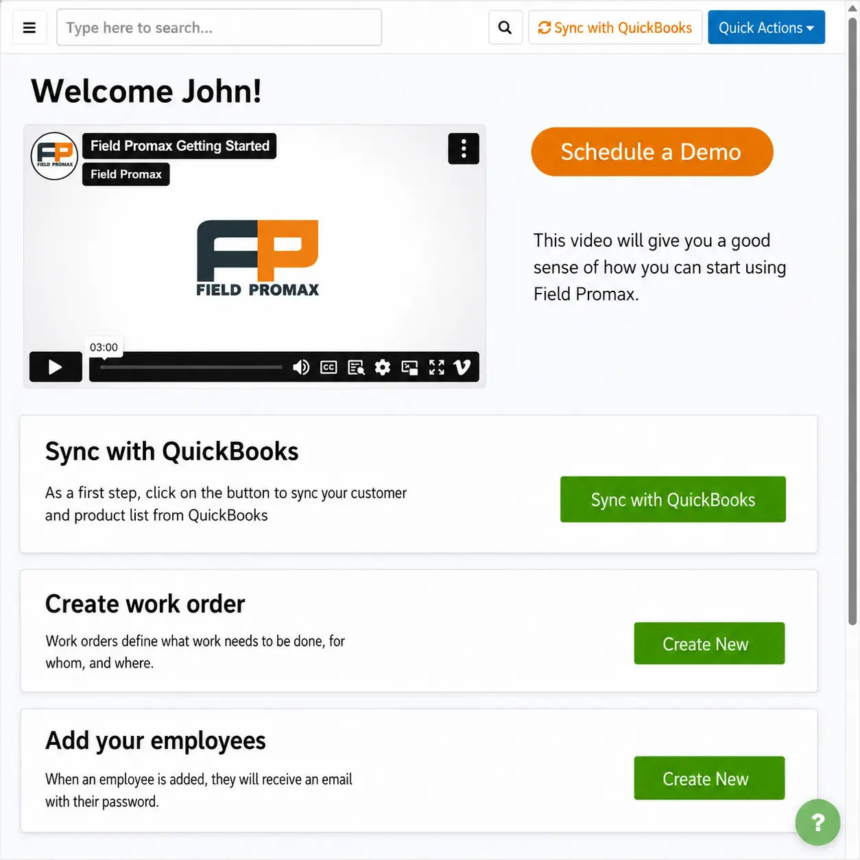 Field Promax customer-facing portal where homeowners book, pay, and check job status without calling the office