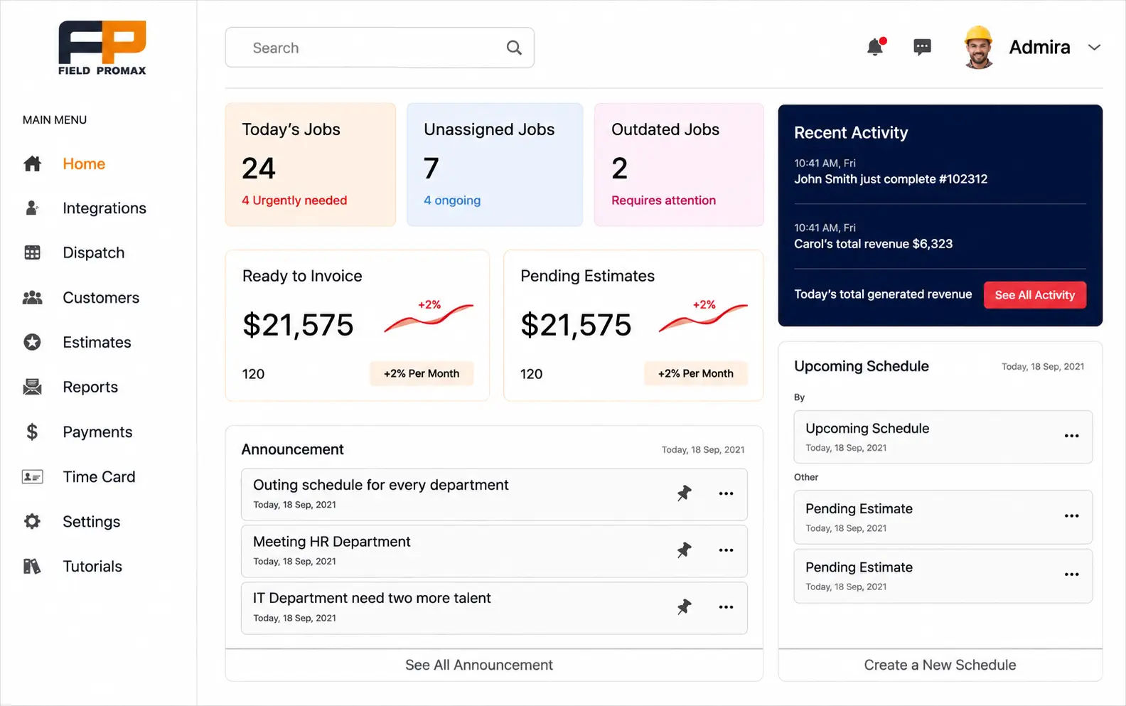 Equipment record view with associated service history and compliance documents