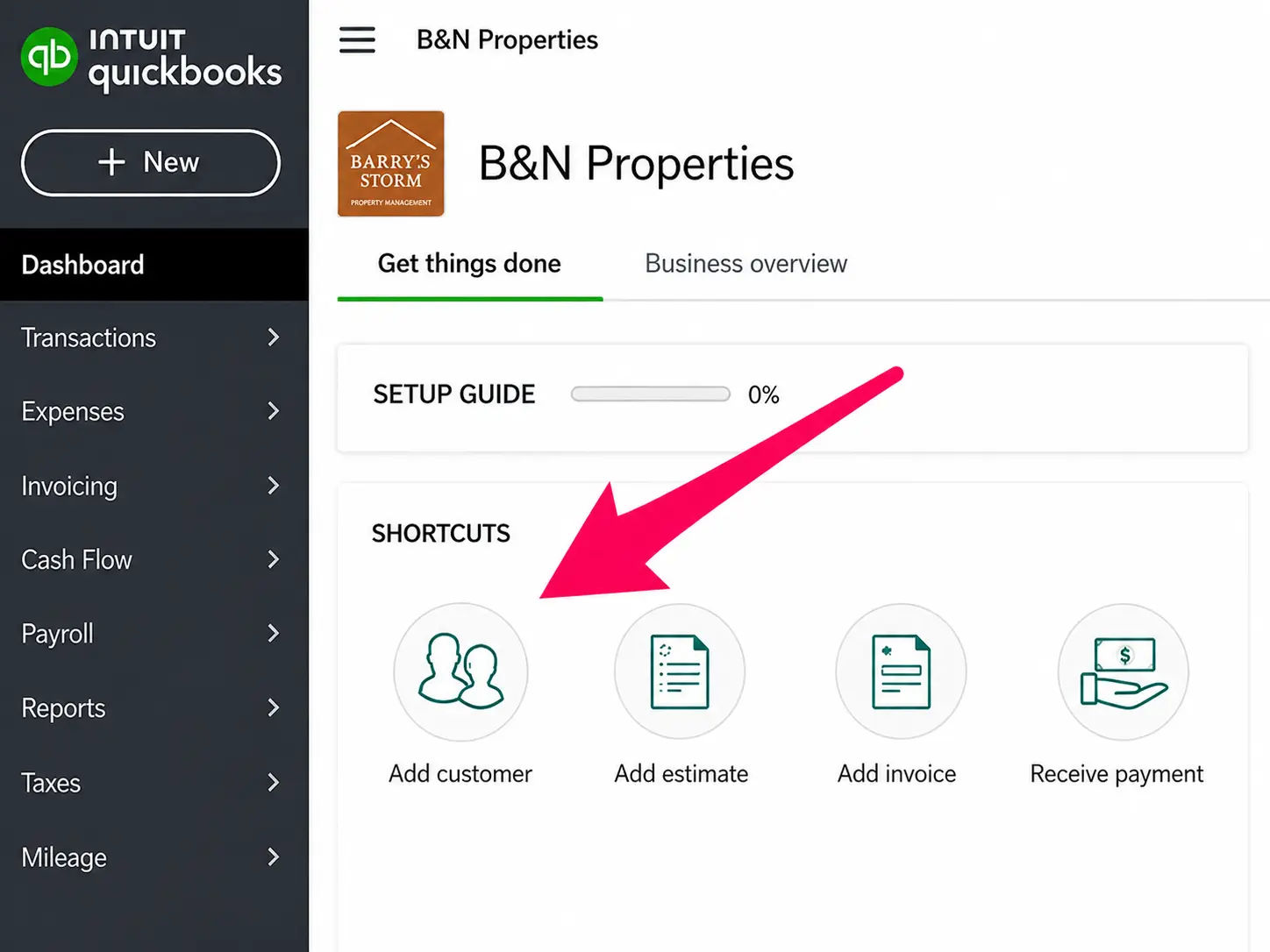 QuickBooks property management financial report example