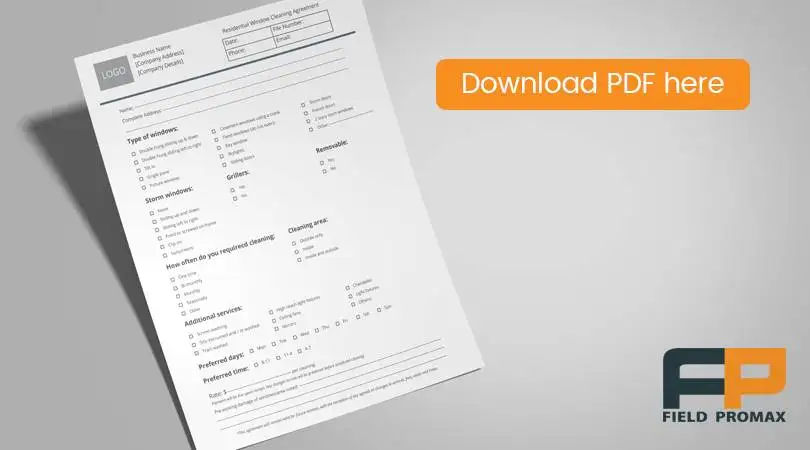 Sample 2: Window Cleaning (Editable PDF)
