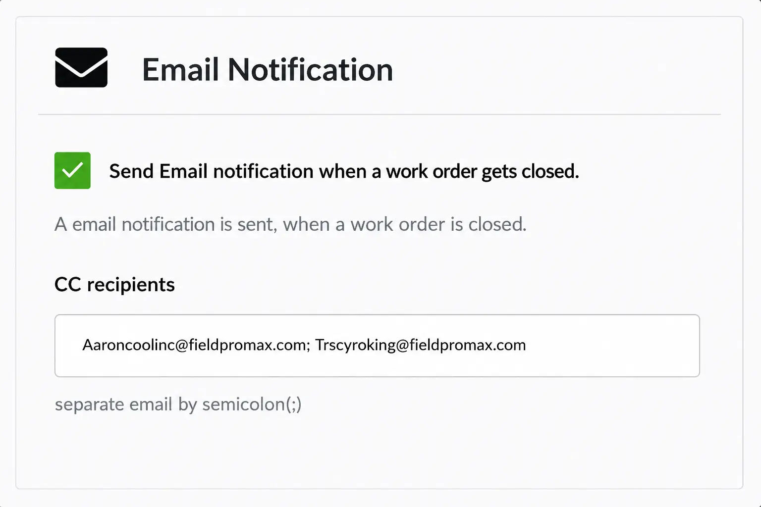 Email notification sent to a customer about an upcoming service appointment