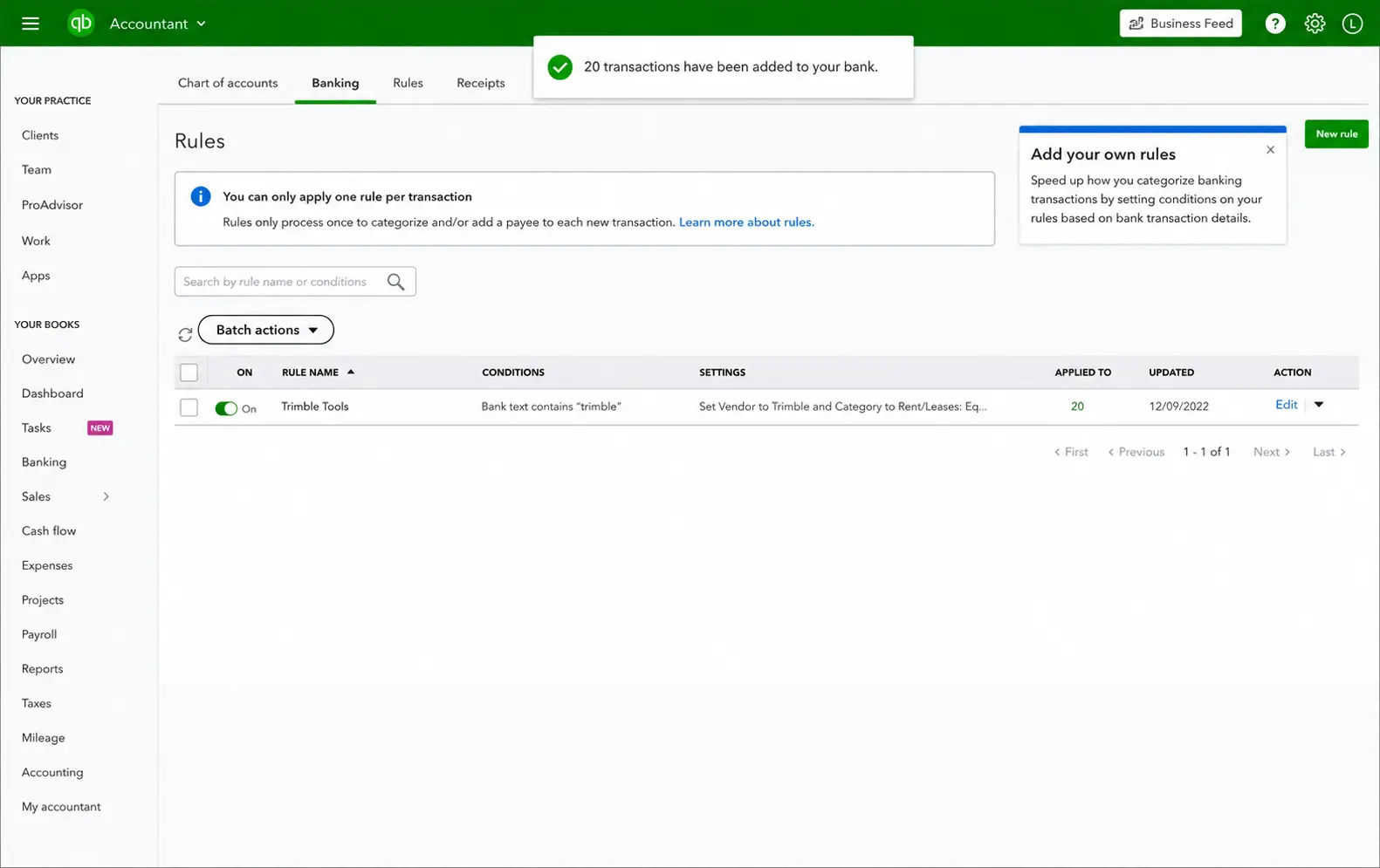 Reconcile undeposited funds in QuickBooks Online step animation